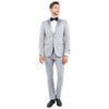 Gray Zegarie Notch Lapel Tuxedo Jacket For Men - Bundle Bus