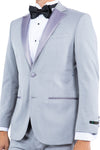 Gray Zegarie Notch Lapel Tuxedo Jacket For Men - Bundle Bus