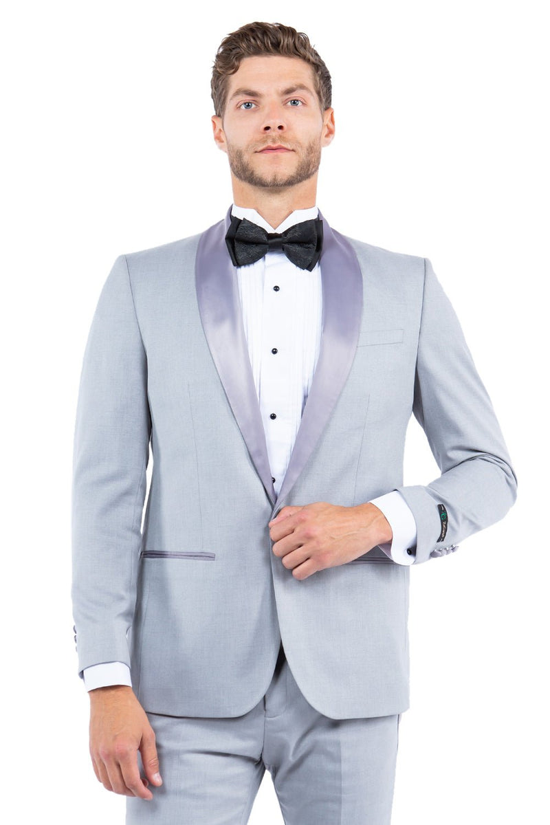 Gray Zegarie Shawl Collar Tuxedo Jacket For Men - Bundle Bus