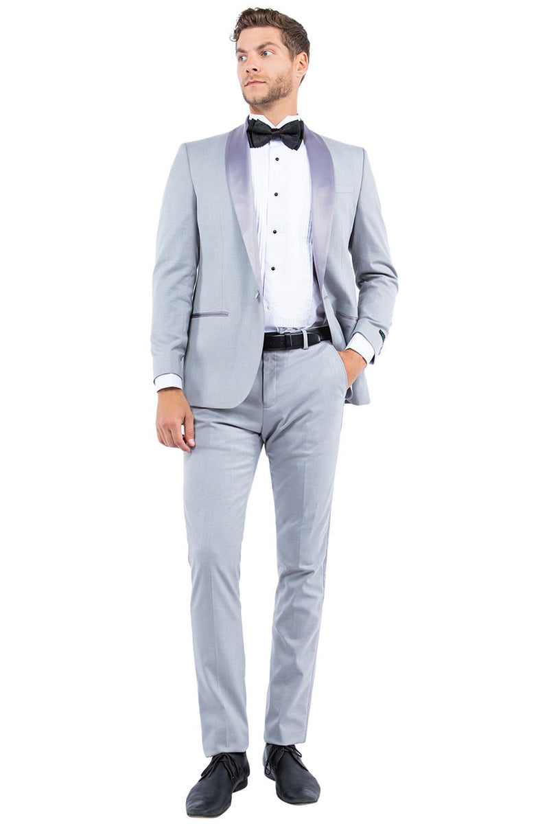 Gray Zegarie Shawl Collar Tuxedo Jacket For Men - Bundle Bus