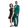 Green Solid Shiny U - Shape Vest Mens - suit - Bundle Bus