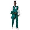 Green Solid Shiny U - Shape Vest Mens - suit - Bundle Bus