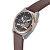 Heritor Automatic Amadeus Semi - Skeleton Leather - Band Watch - Bundle Bus