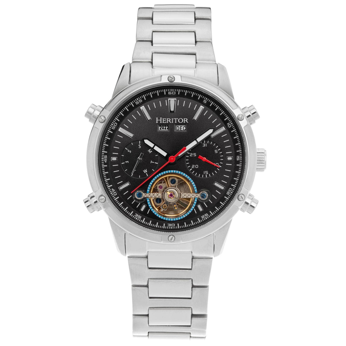 Heritor Automatic Wilhelm Semi - Skeleton Bracelet Watch - Bundle Bus