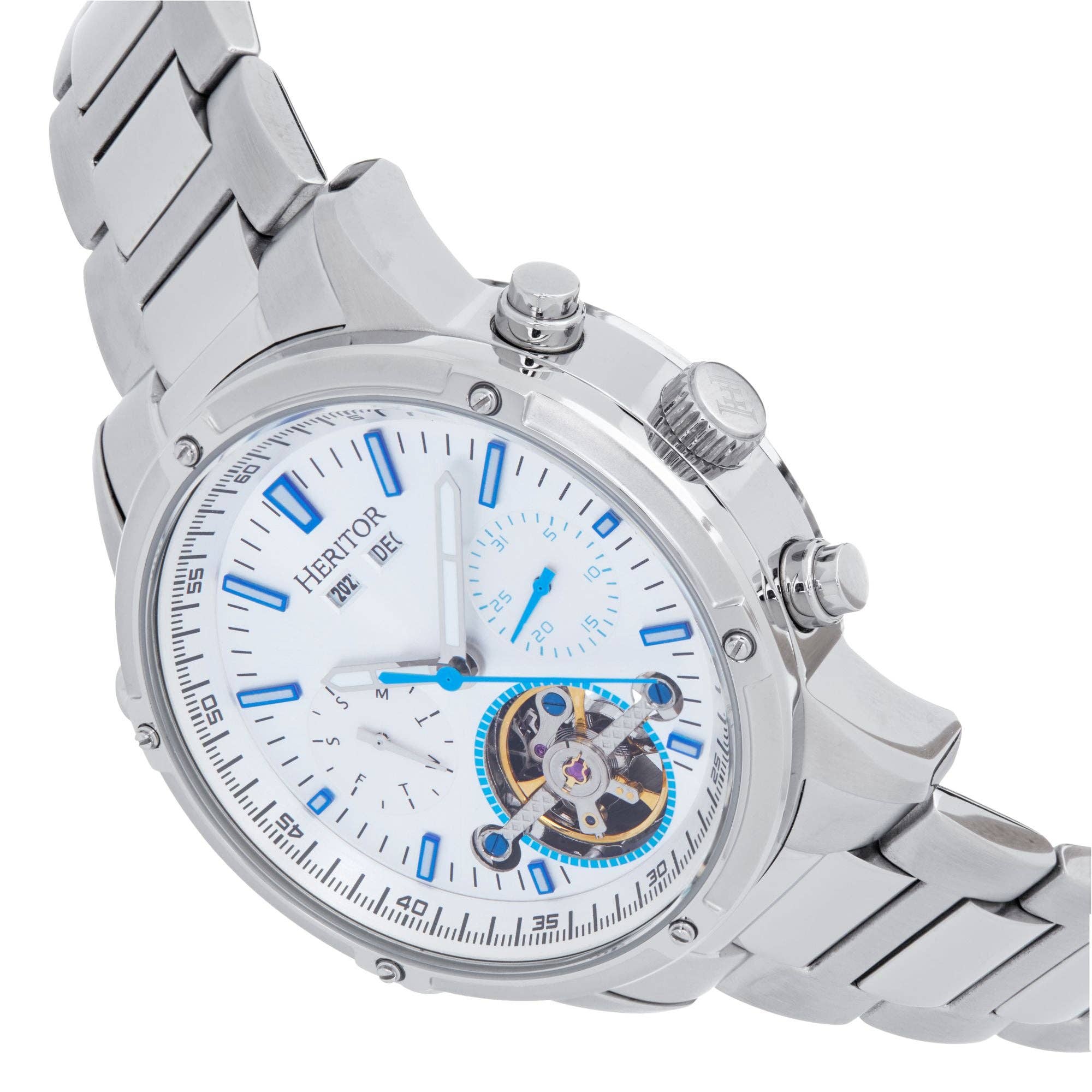 Heritor Automatic Wilhelm Semi - Skeleton Bracelet Watch - Bundle Bus