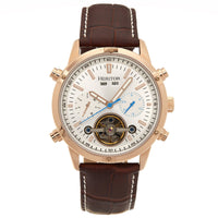 Heritor Automatic Wilhelm Semi - Skeleton Leather - Band Watch - Bundle Bus