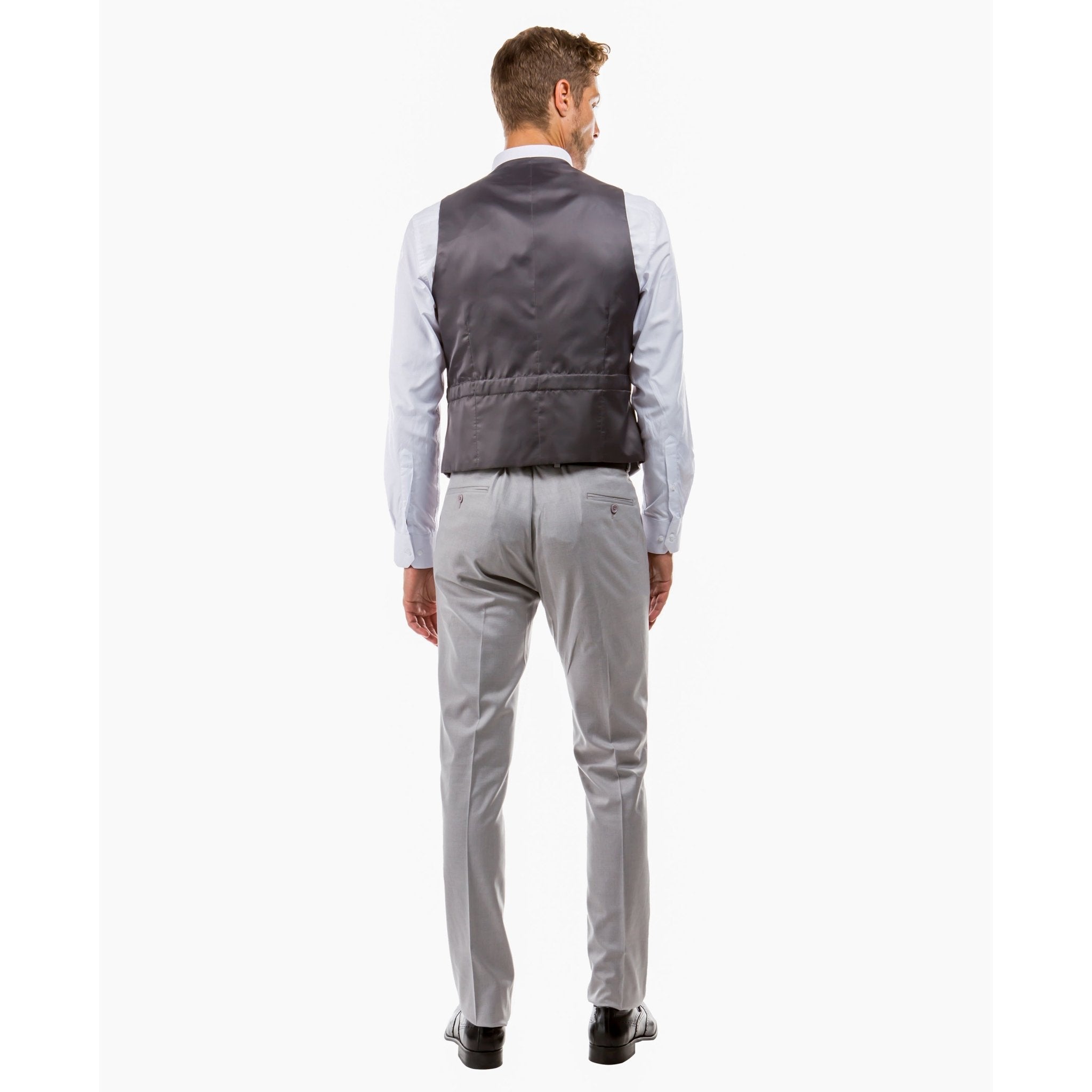 Light Grey Zegarie Suit Separates Solid Men's Vests For Men - Bundle Bus