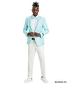 Men's Floral Slim - Fit Blazer w/ Shawl Lapel - Bundle Bus