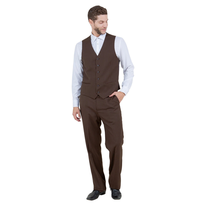 Men's Modern - Fit 3pc Pinstripe Suit, Notch Lapel - Bundle Bus