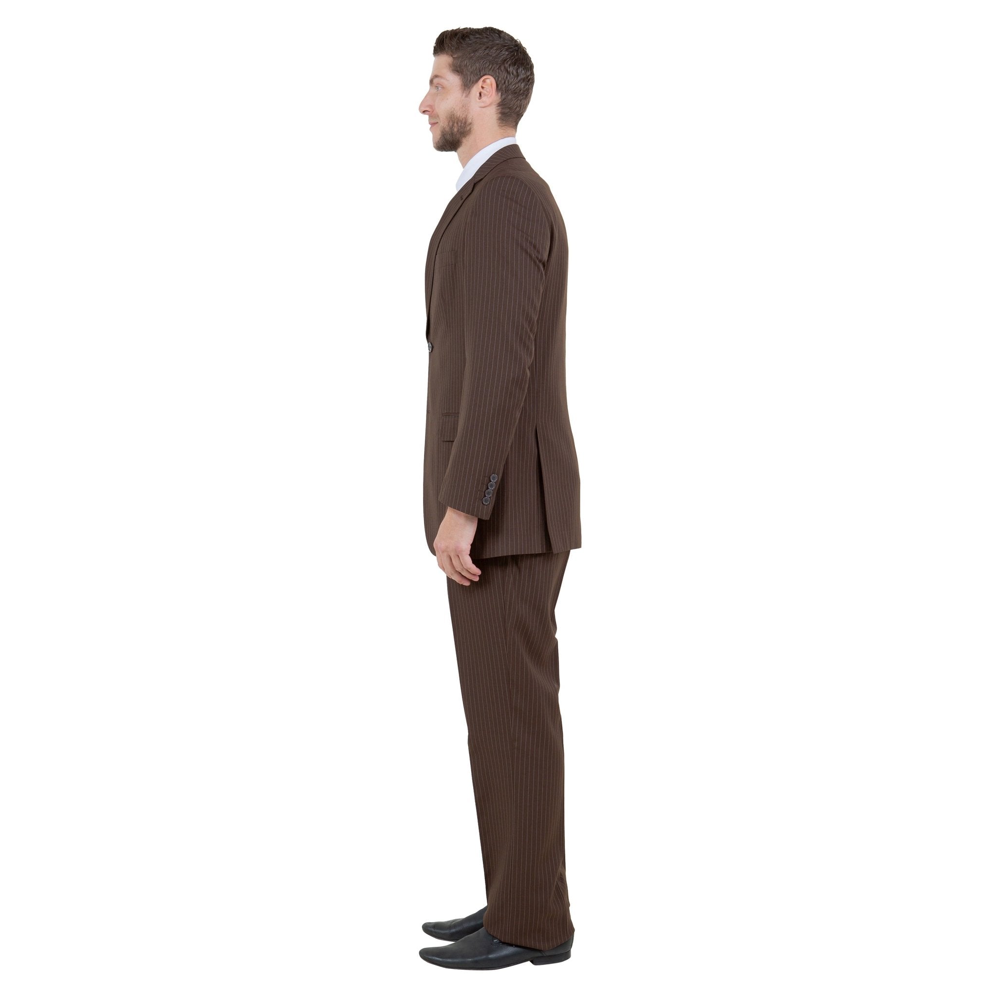 Men's Modern - Fit 3pc Pinstripe Suit, Notch Lapel - Bundle Bus