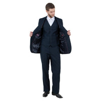 Men's Modern - Fit 3pc Pinstripe Suit, Notch Lapel - Bundle Bus