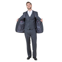 Men's Modern - Fit 3pc Pinstripe Suit, Notch Lapel - Bundle Bus