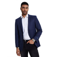 Men's Modern Fit Windowpane Sport Coat w/ Notch Lapel - Bundle Bus