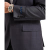 Men's Modern Fit Windowpane Sport Coat w/ Notch Lapel - Bundle Bus