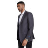 Men's Modern Fit Windowpane Sport Coat w/ Notch Lapel - Bundle Bus