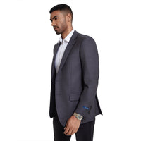 Men's Modern Fit Windowpane Sport Coat w/ Notch Lapel - Bundle Bus