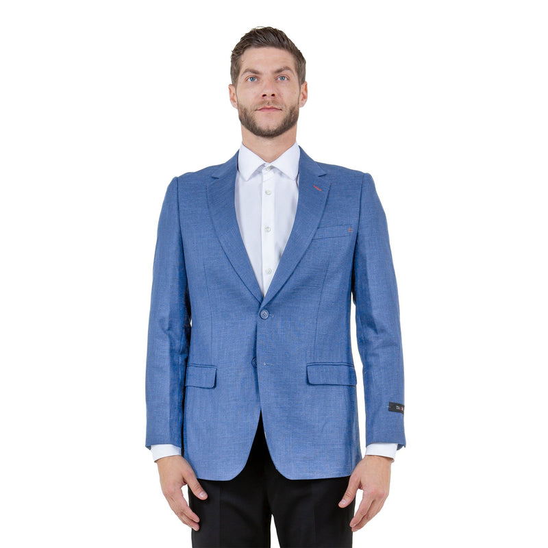 Mens Notch Lapel Blazer Only a Linen Look - Bundle Bus