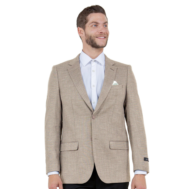 Mens Notch Lapel Blazer Only a Linen Look - Bundle Bus