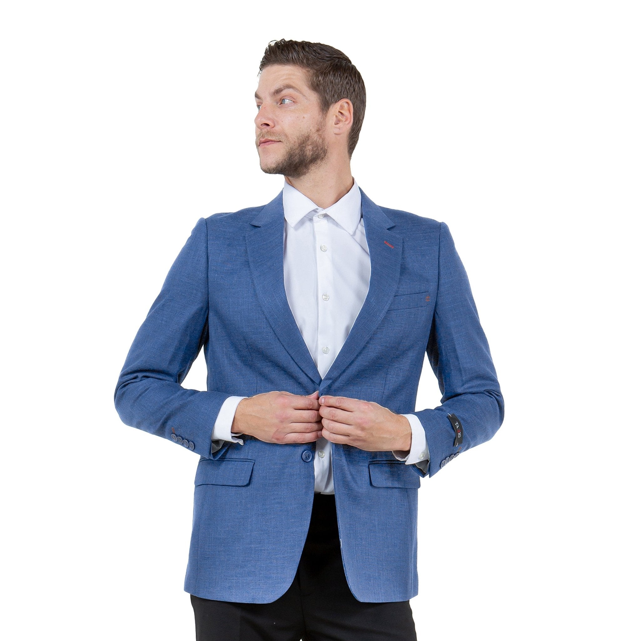 Mens Notch Lapel Blazer Only a Linen Look - Bundle Bus