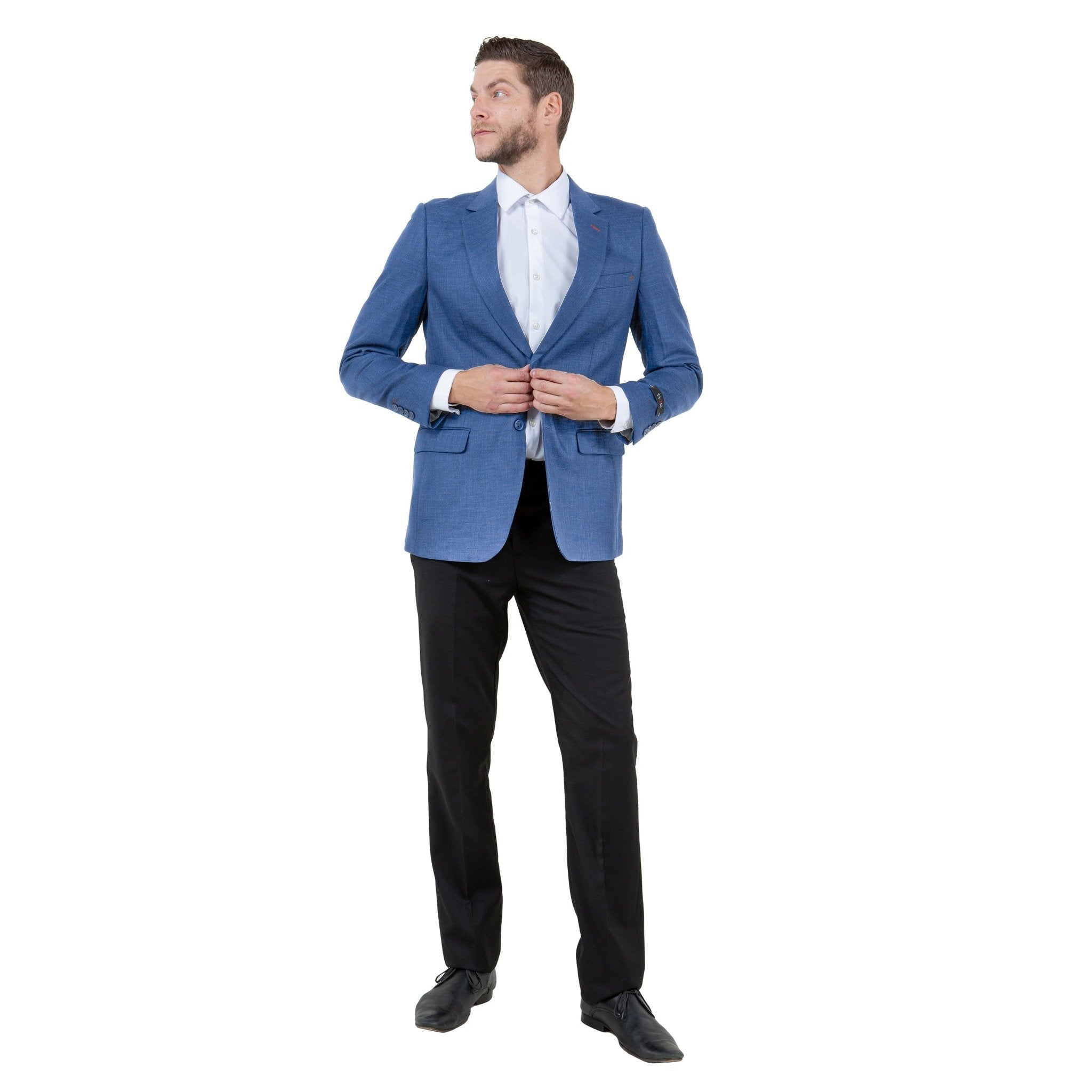 Mens Notch Lapel Blazer Only a Linen Look - Bundle Bus