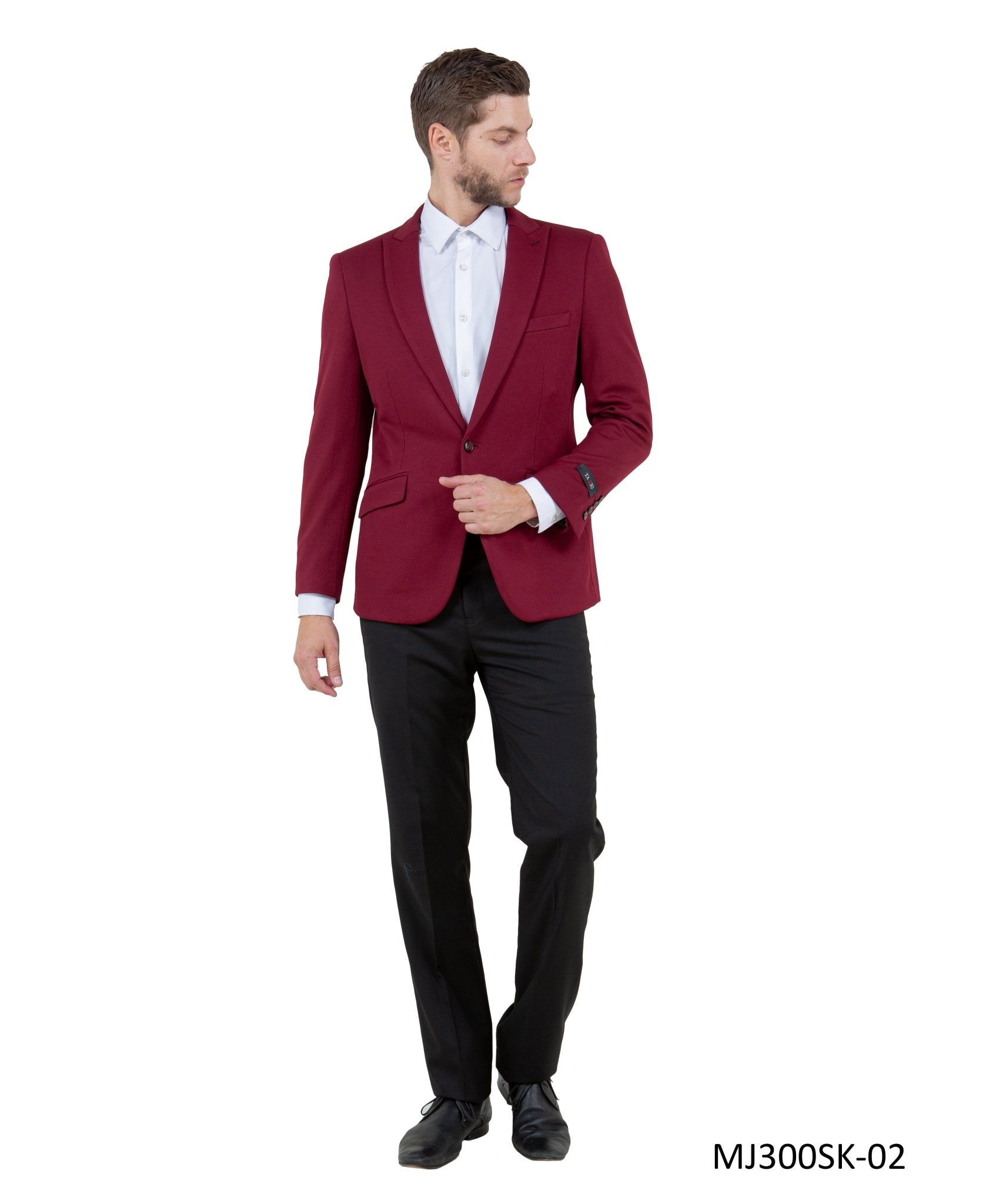 Mens Peak Lapel Blazer Only Solid Pattern - Bundle Bus