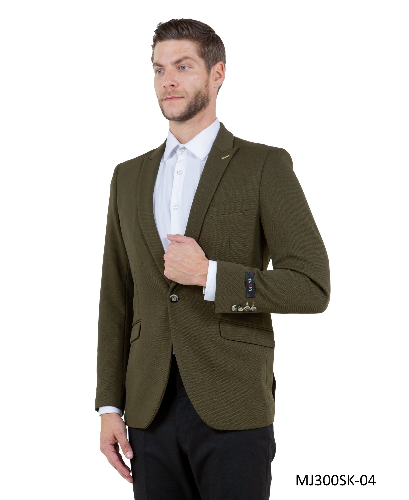 Mens Peak Lapel Blazer Only Solid Pattern - Bundle Bus