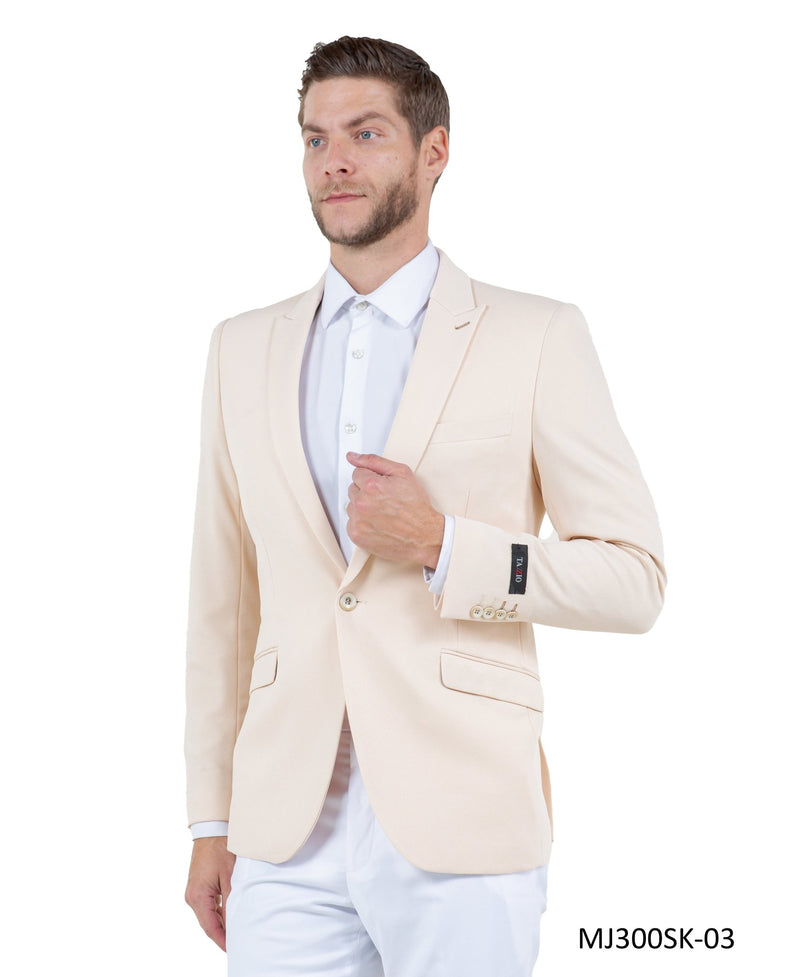 Mens Peak Lapel Blazer Only Solid Pattern - Bundle Bus