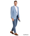 Men's Plaid Slim - Fit Blazer w/ Notch Lapel - Bundle Bus