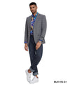 Men's Plaid Slim - Fit Blazer w/ Notch Lapel - Bundle Bus