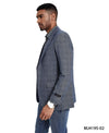 Men's Plaid Slim - Fit Blazer w/ Notch Lapel - Bundle Bus