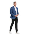 Men's Plaid Slim - Fit Blazer w/ Notch Lapel - Bundle Bus