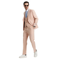 Men's Stacy Adams Hybrid - Fit 3pc Suit Set, Jacket Vest and Pants - Bundle Bus