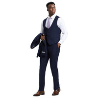 Men's Stacy Adams Hybrid - Fit 3pc Suit Set, Jacket Vest and Pants - Bundle Bus