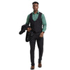 Men's Stacy Adams Hybrid - Fit 3pc Suit Set, Jacket Vest and Pants - Bundle Bus