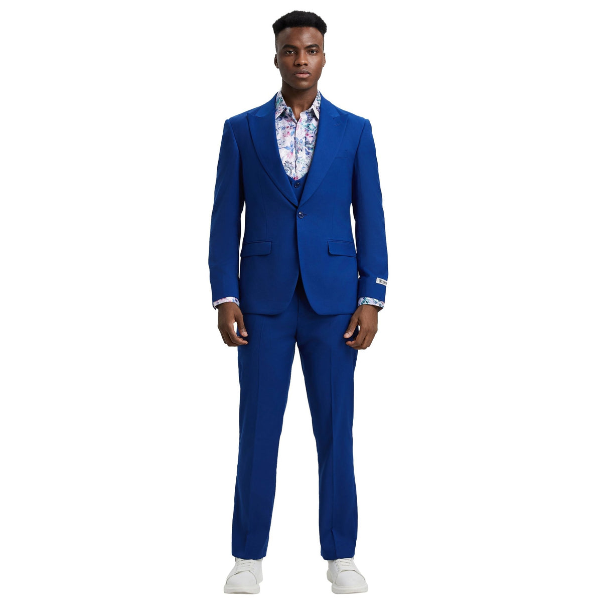Men's Stacy Adams Hybrid - Fit 3pc Suit Set, Jacket Vest and Pants - Bundle Bus