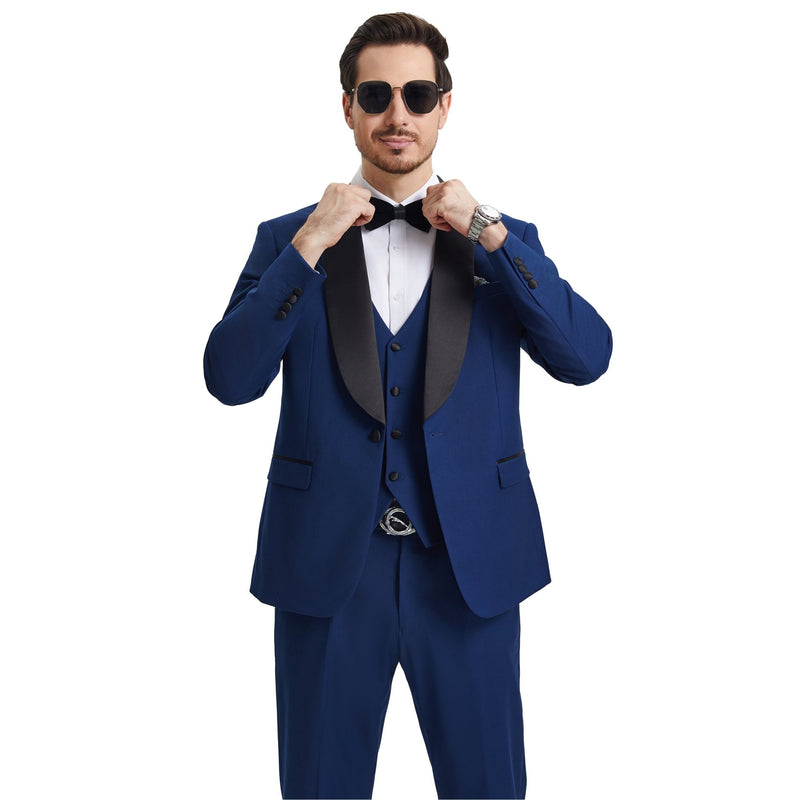 Men's Stacy Adams Hybrid - Fit 3pc Tuxedo Set - Bundle Bus