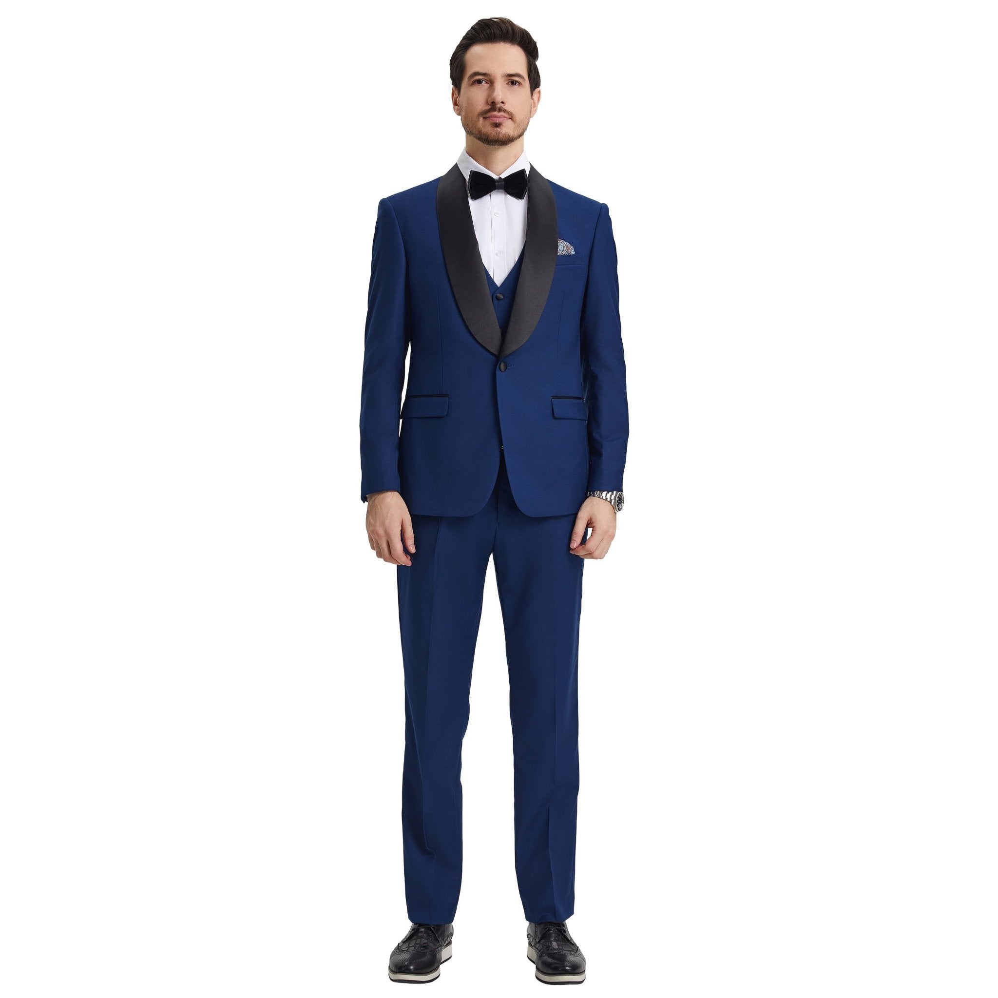 Men's Stacy Adams Hybrid - Fit 3pc Tuxedo Set - Bundle Bus