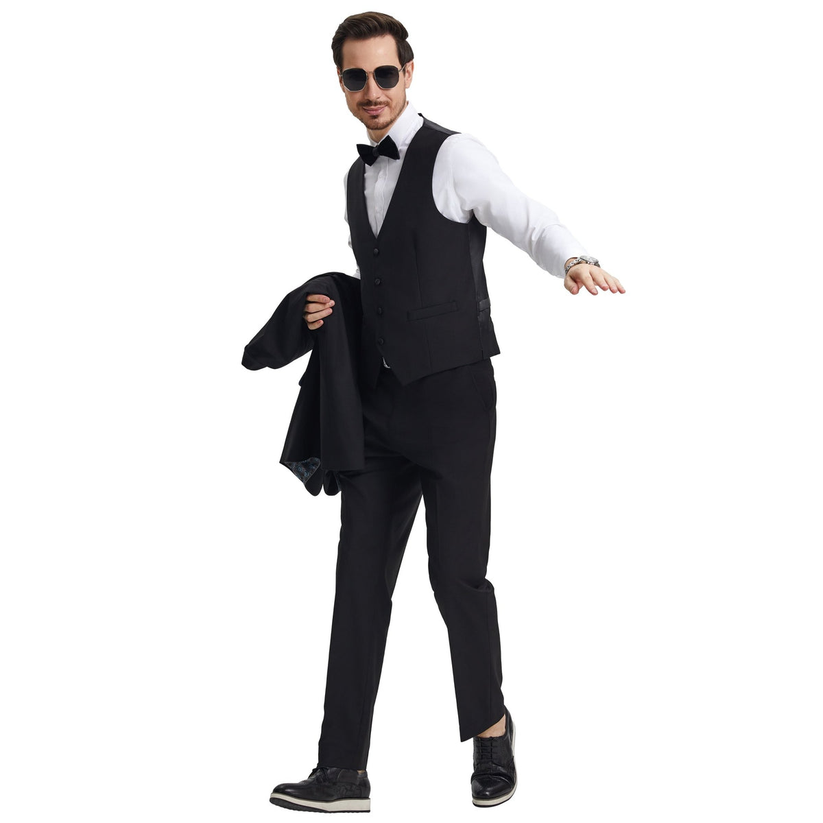 Men's Stacy Adams Hybrid - Fit 3pc Tuxedo Set - Bundle Bus