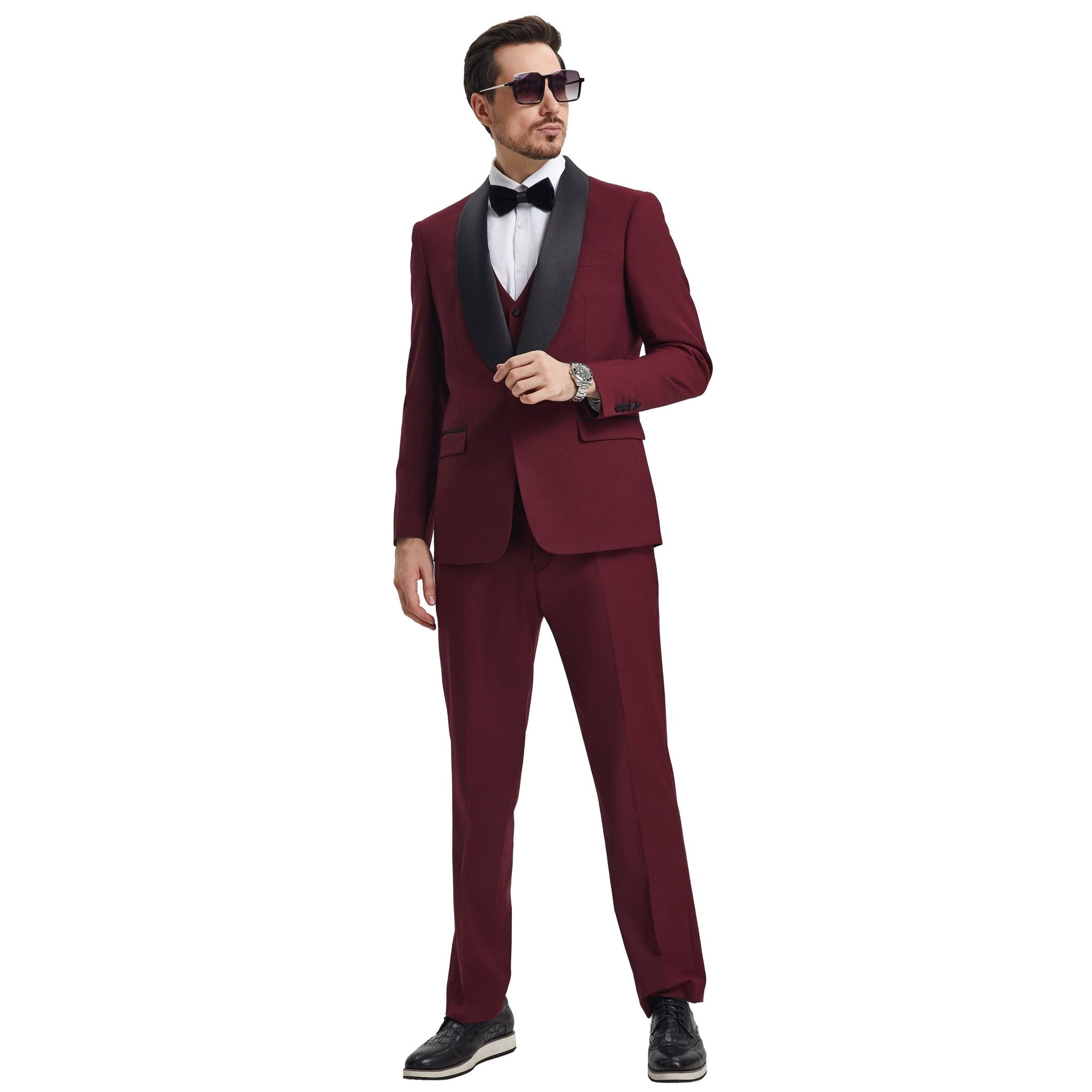 Men's Stacy Adams Hybrid - Fit 3pc Tuxedo Set - Bundle Bus