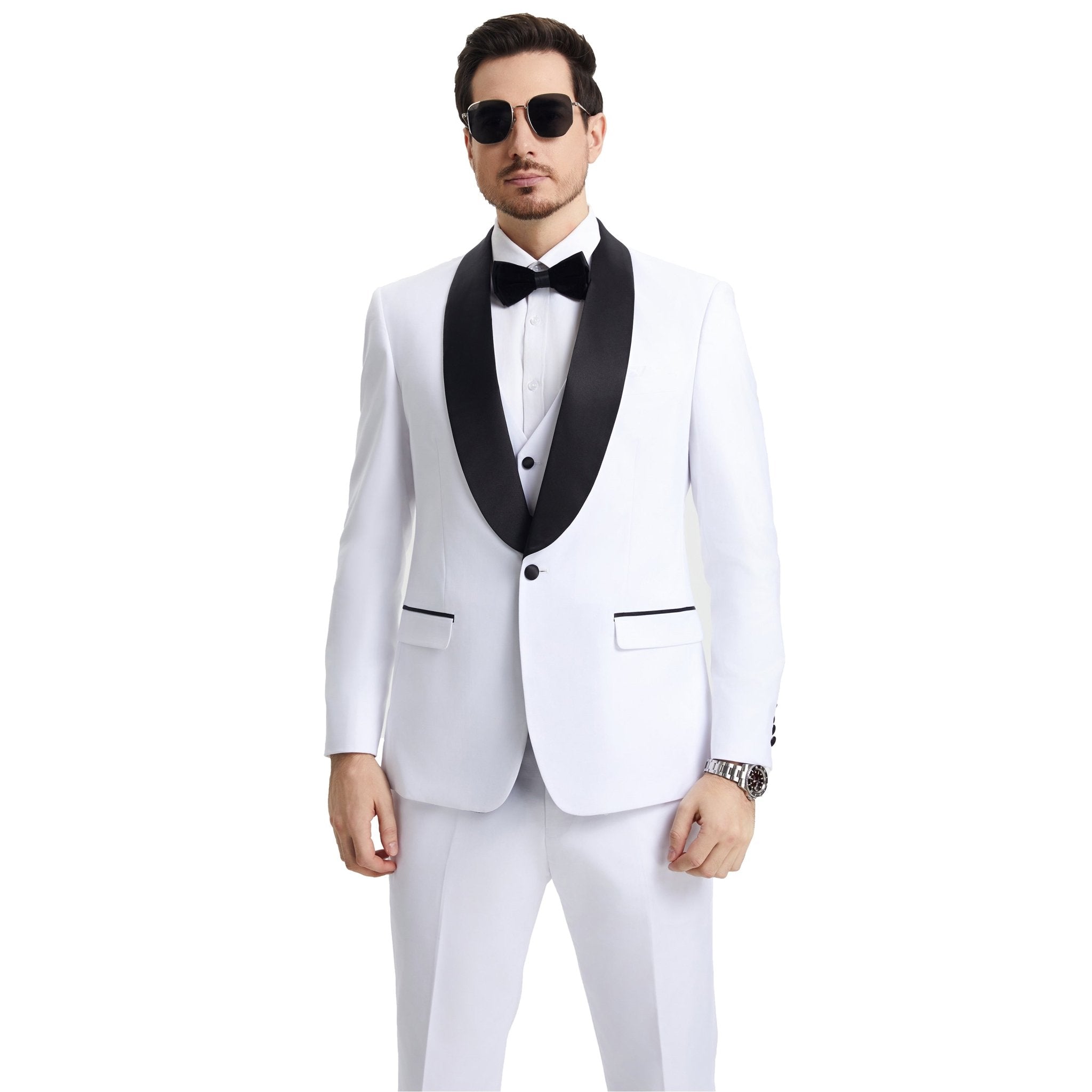 Men's Stacy Adams Hybrid - Fit 3pc Tuxedo Set - Bundle Bus