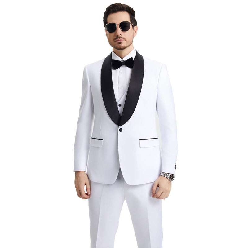 Men's Stacy Adams Hybrid - Fit 3pc Tuxedo Set - Bundle Bus