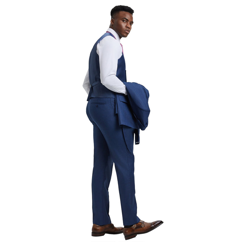 Men's Stacy Adams Sharkskin 3 - Piece Suit - Bundle Bus
