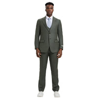 Men's Stacy Adams Sharkskin 3 - Piece Suit - Bundle Bus