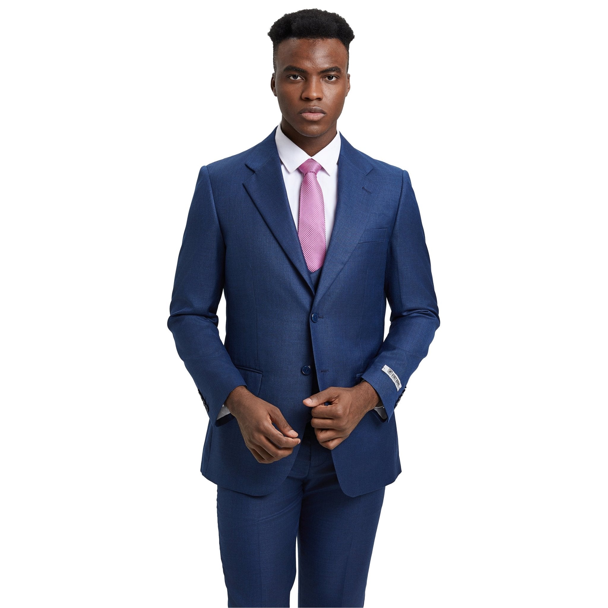 Men's Stacy Adams Sharkskin 3 - Piece Suit - Bundle Bus