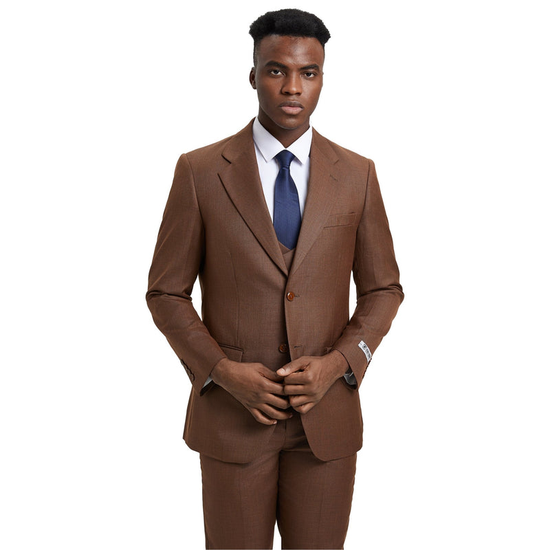 Men's Stacy Adams Sharkskin 3 - Piece Suit - Bundle Bus