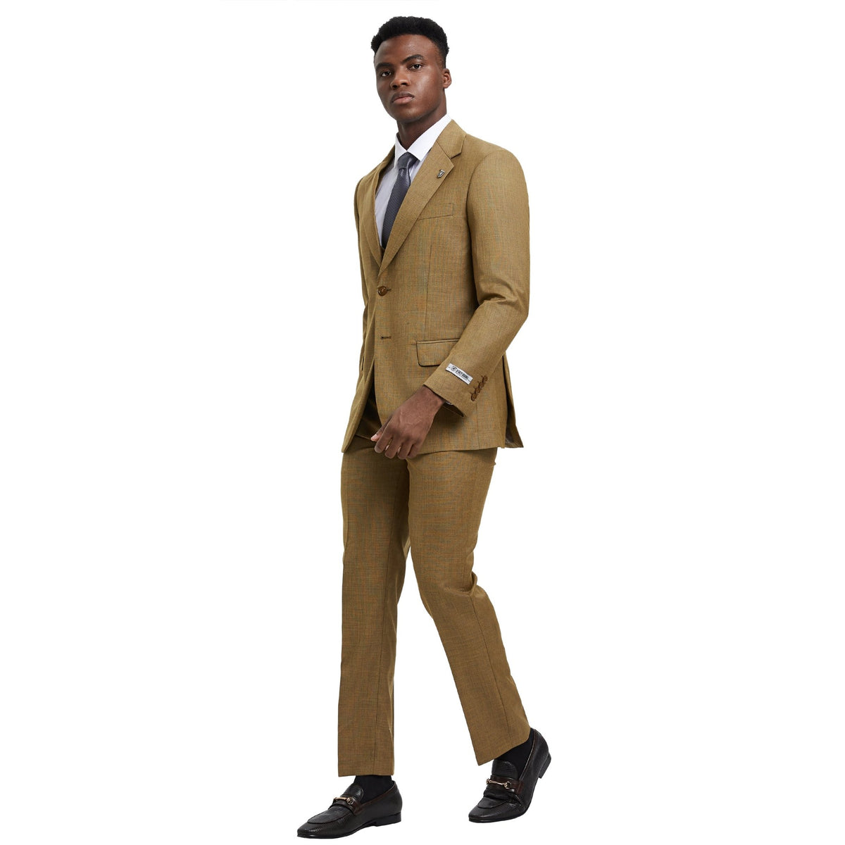 Men's Stacy Adams Sharkskin 3 - Piece Suit - Bundle Bus