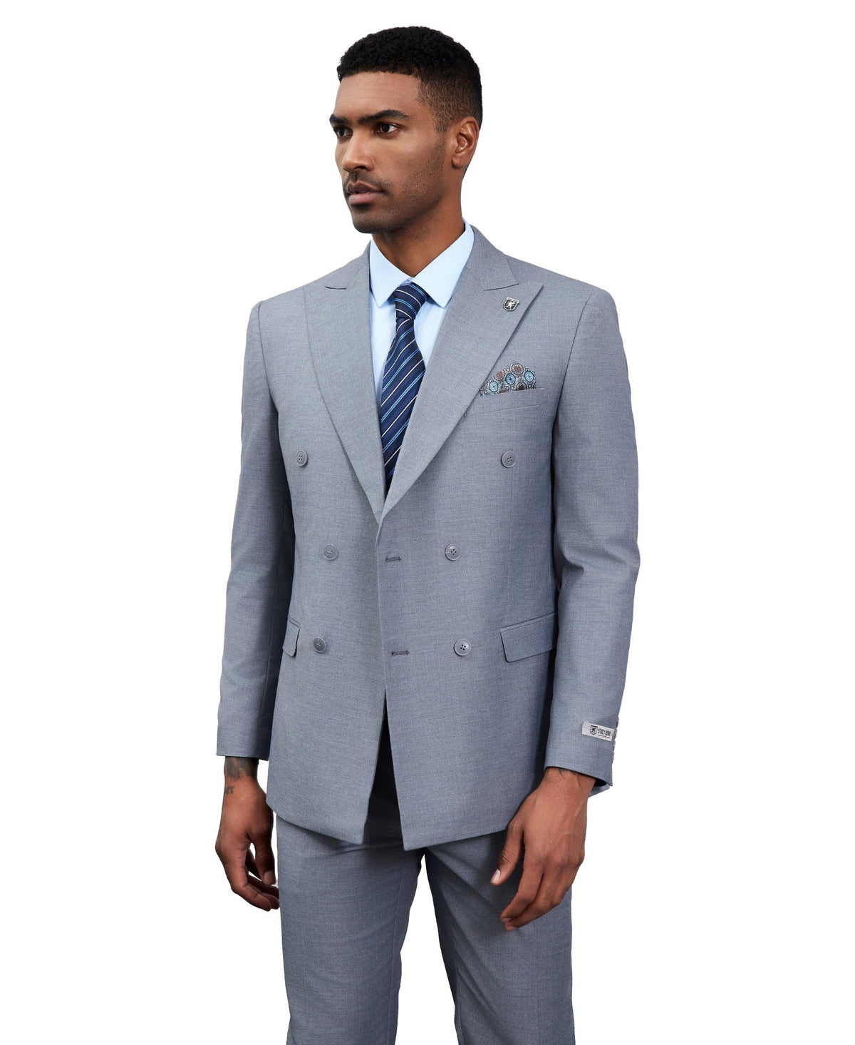 Mens Suit Double Breasted by Stacy Adams - Bundle Bus