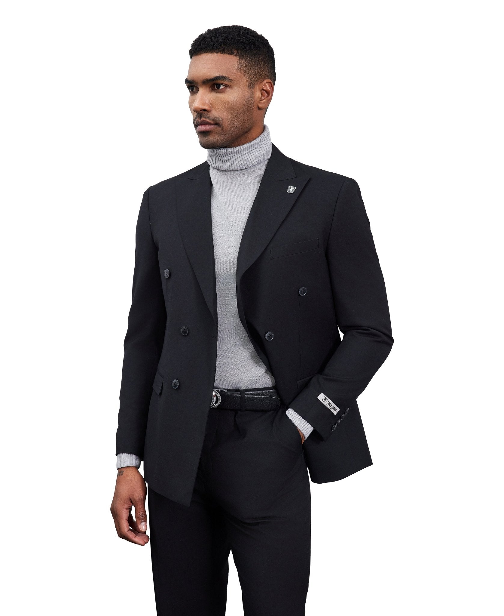 Mens Suit Double Breasted by Stacy Adams - Bundle Bus