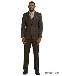 Mens Suit Glen Check by Stacy Adams - Bundle Bus