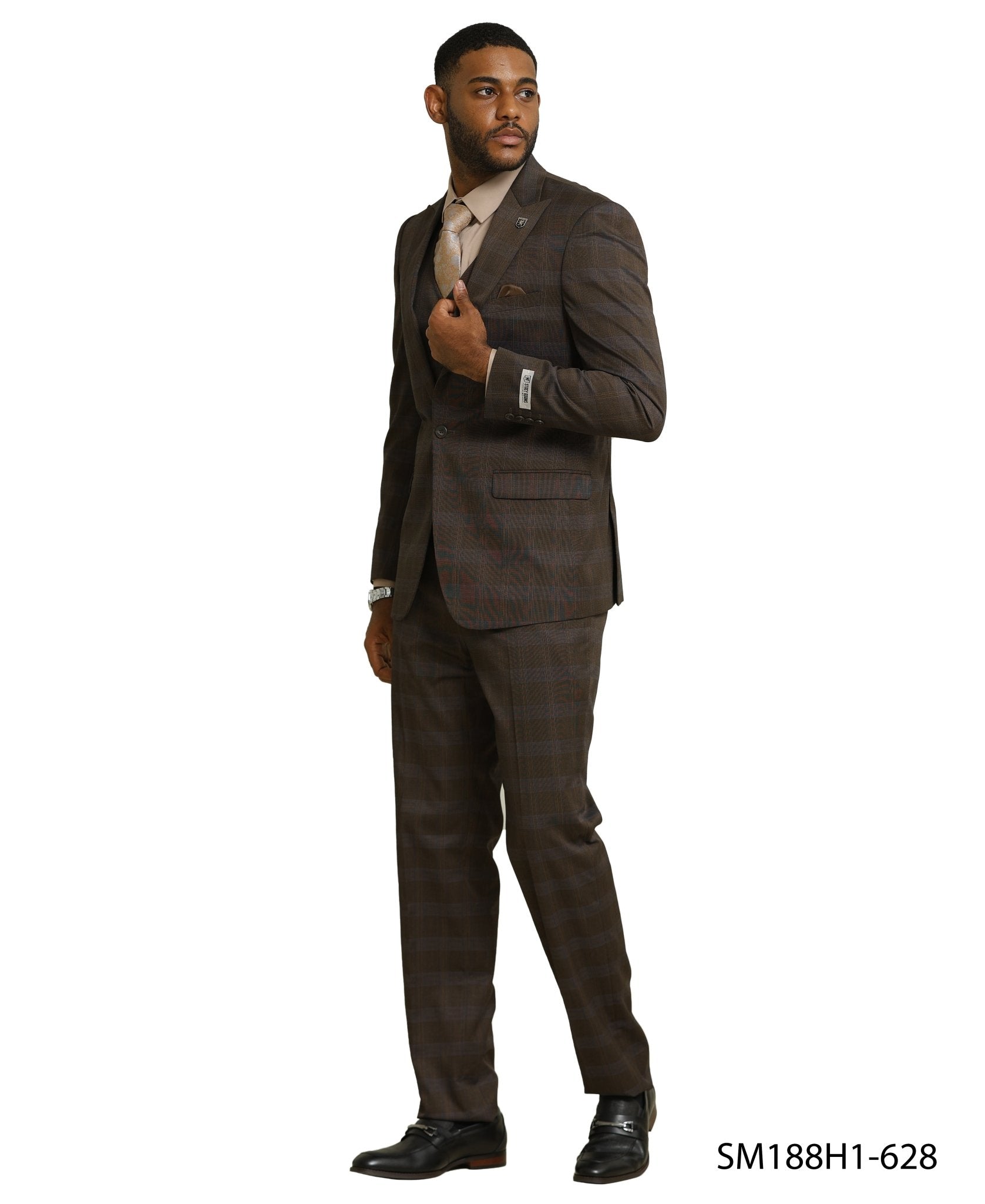 Mens Suit Glen Check by Stacy Adams - Bundle Bus